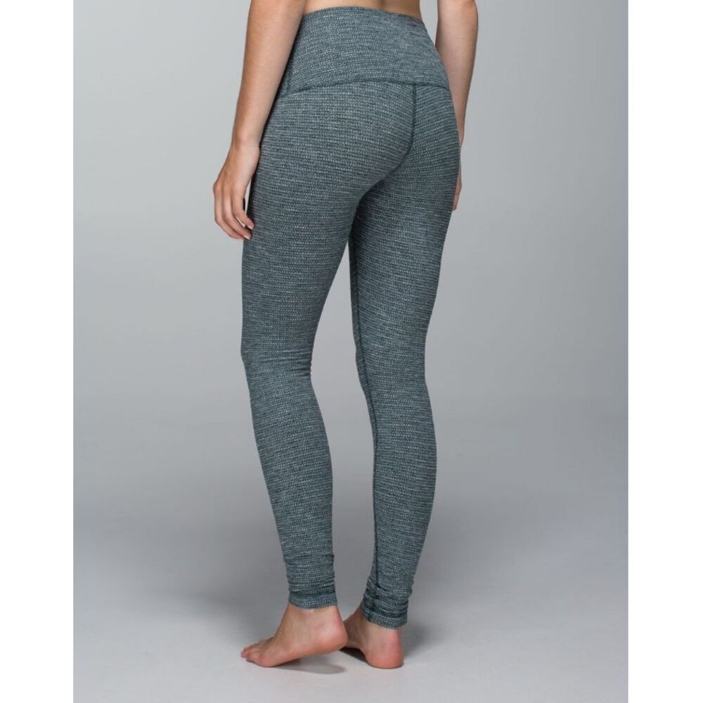 Lululemon Green‎ Coco Pique High Rise Roll Down Wunder Under Tights Women's